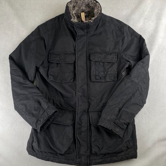 Ted Baker Jacket Tailored Mens M Black Voyager GJ20 Field Faux Fur Quilted Lined - Picture 1 of 13